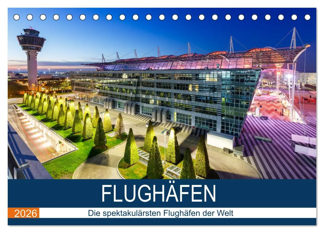 Cover: 9783457684412 | FLUGHÄFEN (Tischkalender 2026 DIN A5 quer), CALVENDO Monatskalender