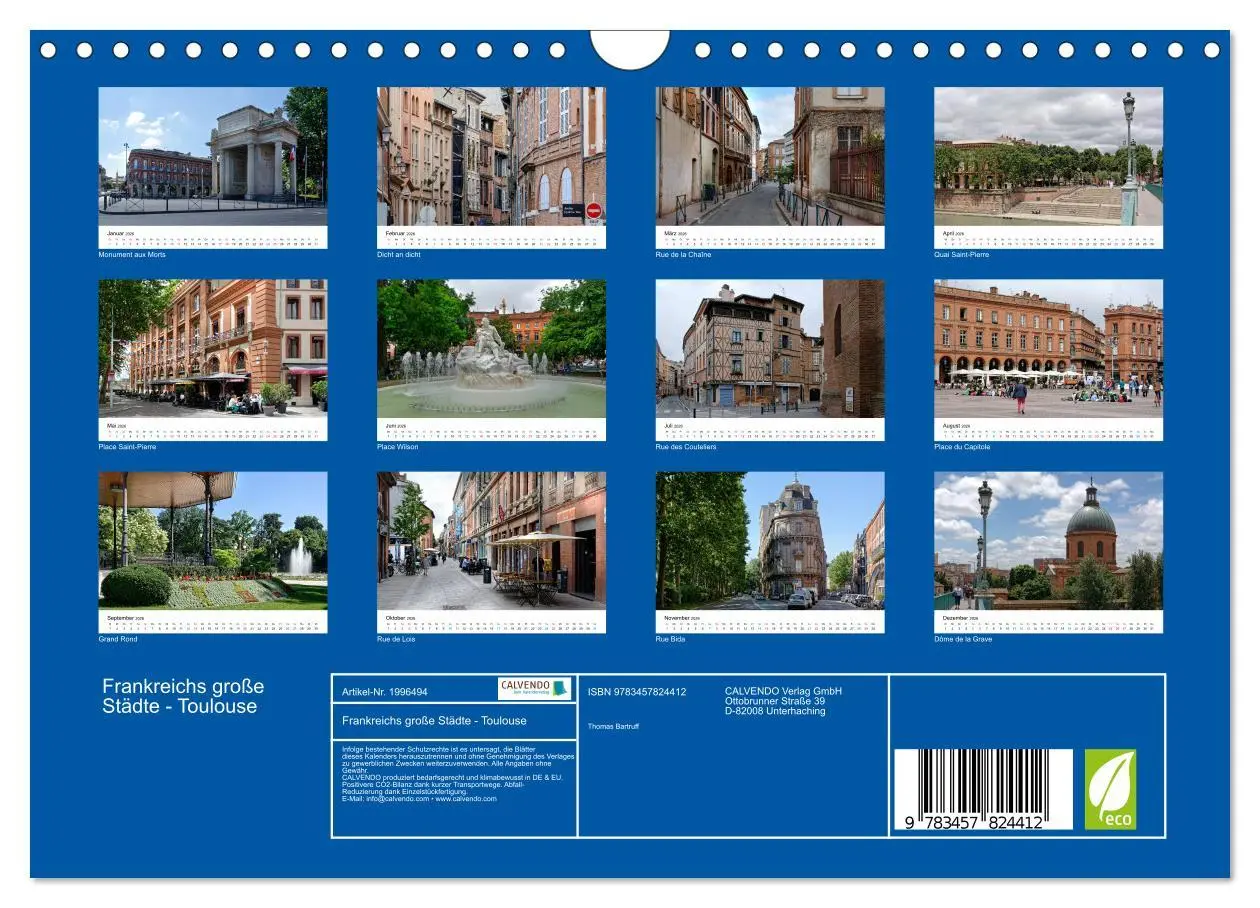 Bild: 9783457824412 | Frankreichs große Städte - Toulouse (Wandkalender 2026 DIN A4...