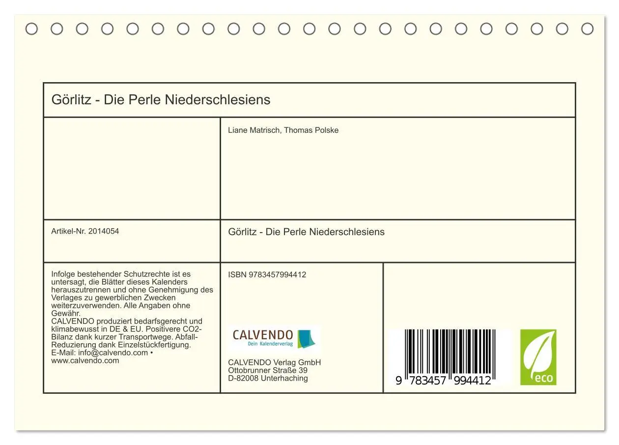 Bild: 9783457994412 | Görlitz - Die Perle Niederschlesiens (Tischkalender 2026 DIN A5...