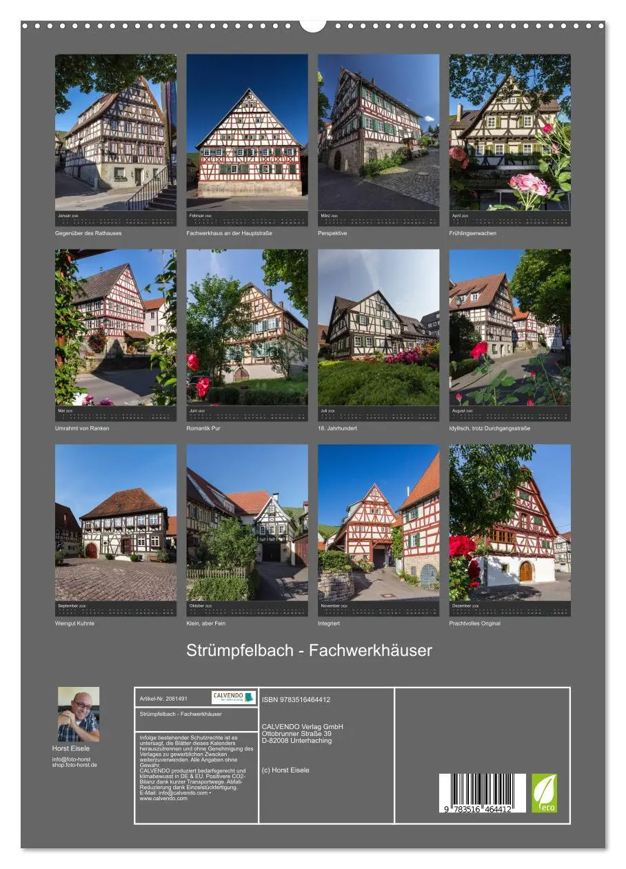 Bild: 9783516464412 | Strümpfelbach - Fachwerkhäuser (hochwertiger Premium Wandkalender...