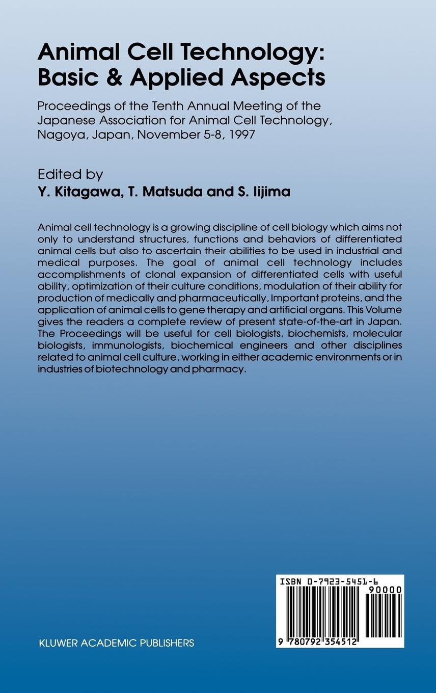 Rückseite: 9780792354512 | Animal Cell Technology: Basic &amp; Applied Aspects | Y. Kitagawa (u. a.)