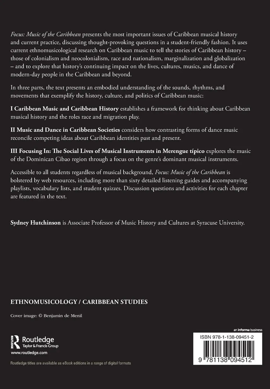 Rückseite: 9781138094512 | Focus | Music of the Caribbean | Sydney Hutchinson | Taschenbuch