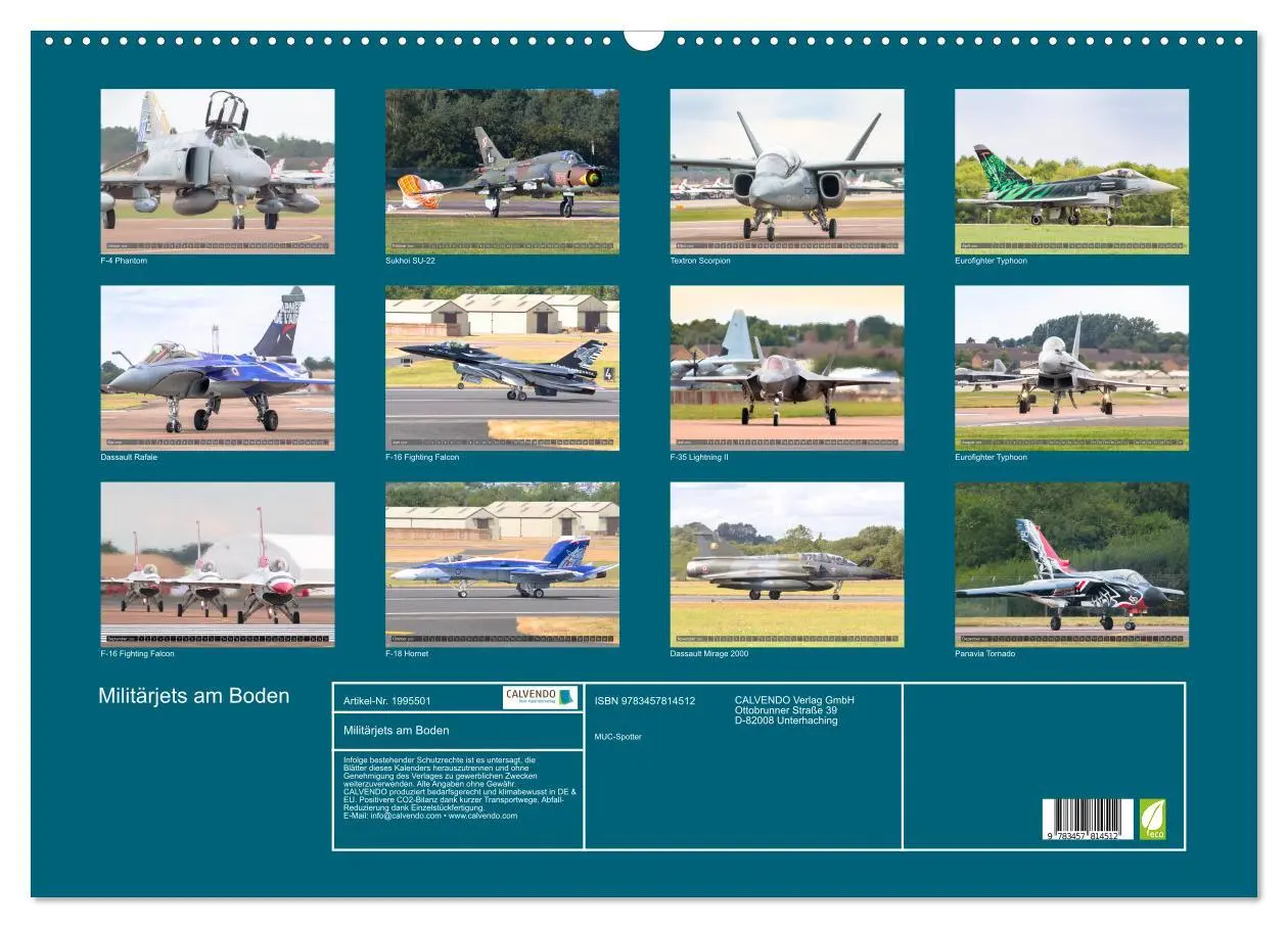 Bild: 9783457814512 | Militärjets am Boden (Wandkalender 2026 DIN A2 quer), CALVENDO...