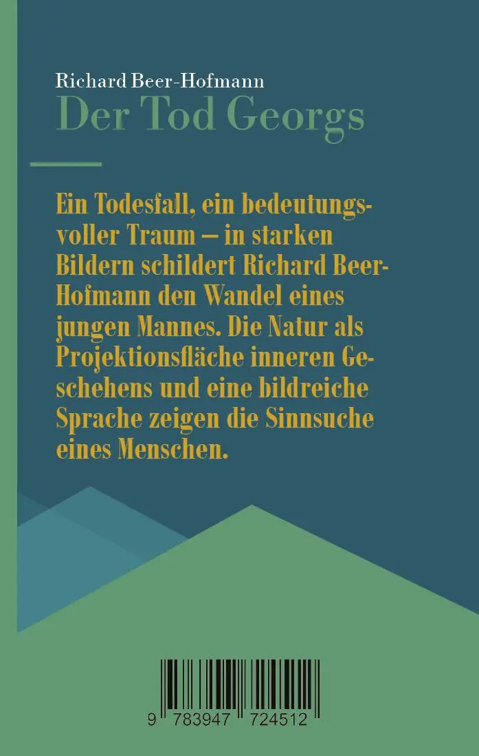 Rückseite: 9783947724512 | Der Tod Georgs | Richard Beer-Hofmann | Buch | 180 S. | Deutsch | 2024