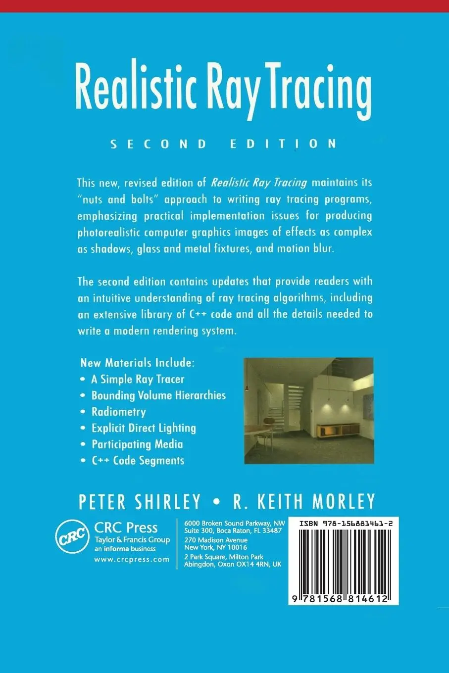 Rückseite: 9781568814612 | Realistic Ray Tracing | Peter Shirley (u. a.) | Taschenbuch | Englisch