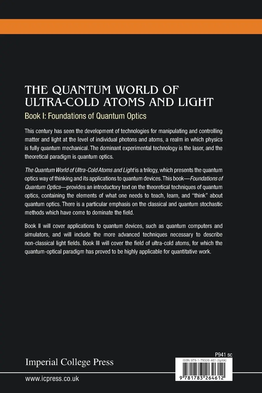 Rückseite: 9781783264612 | QUANT WORLD ULTRA-COLD ATOM | BK I | Crispin Gardiner &amp; Peter Zoller