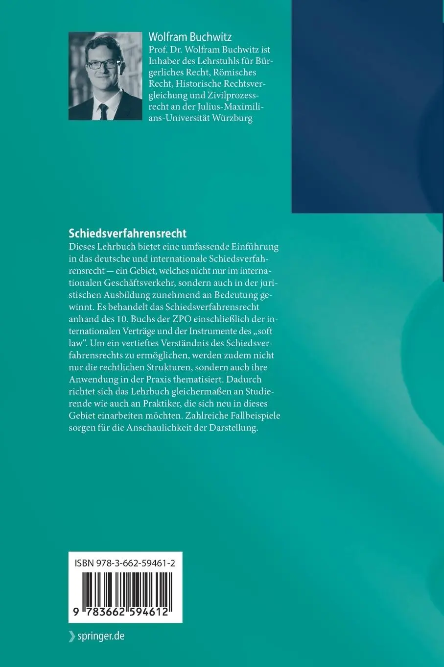 Rückseite: 9783662594612 | Schiedsverfahrensrecht | Wolfram Buchwitz | Taschenbuch | xx | Deutsch