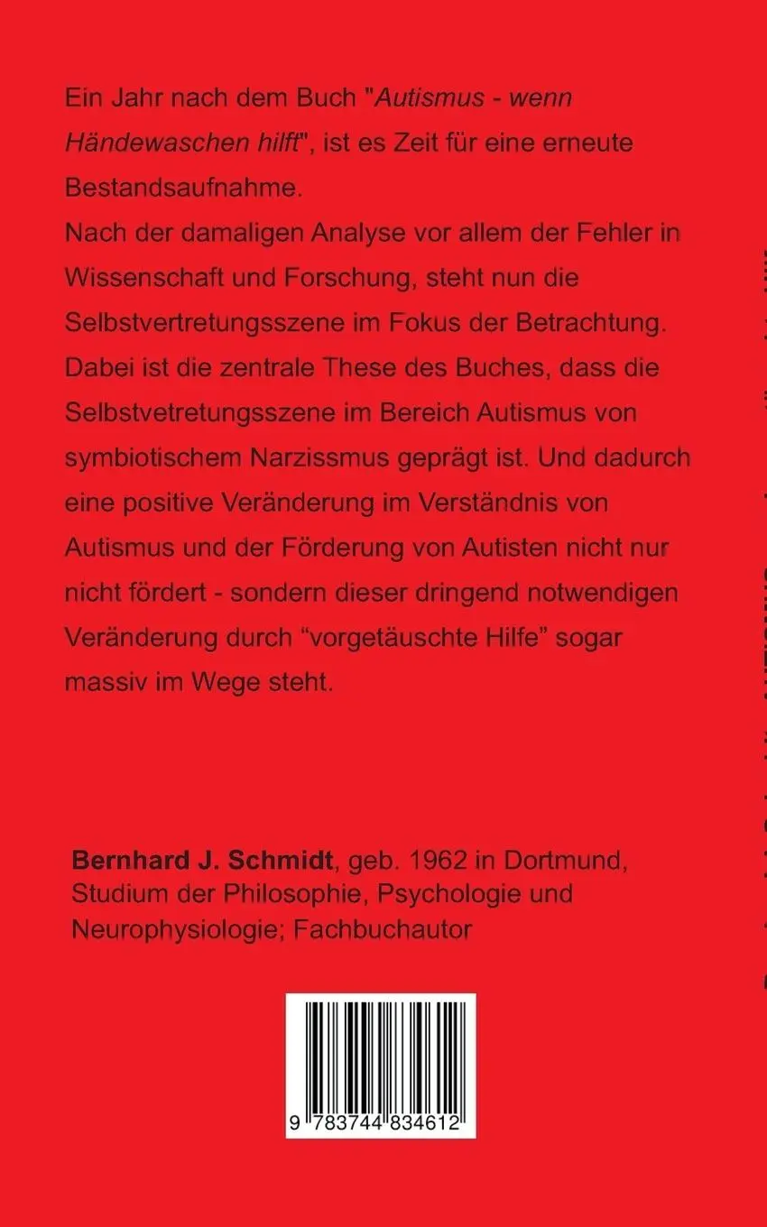 Rückseite: 9783744834612 | Autismus | und vorgetäuschte Hilfe | Bernhard J. Schmidt | Taschenbuch