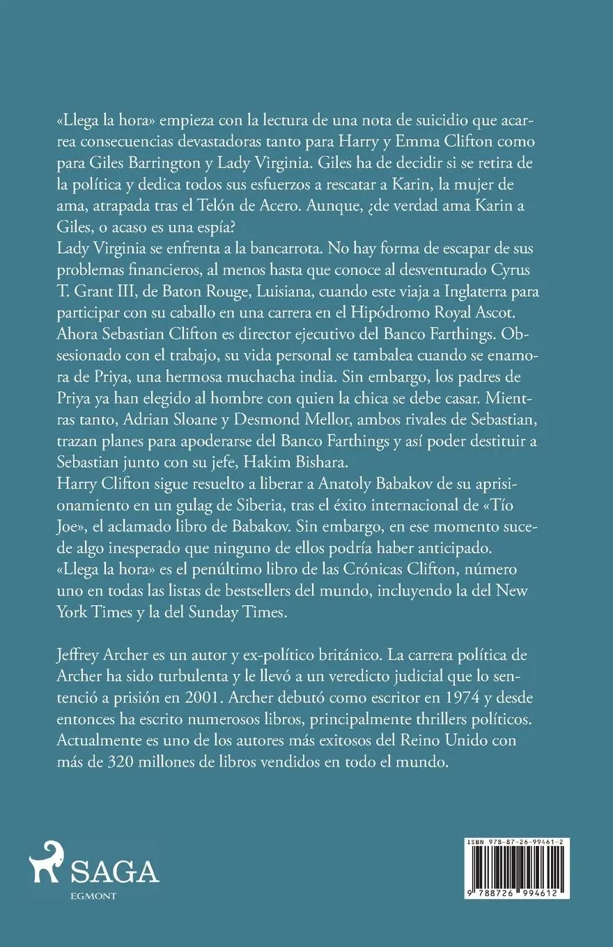 Rückseite: 9788726994612 | Llega la hora | Jeffrey Archer | Taschenbuch | Paperback | Spanisch