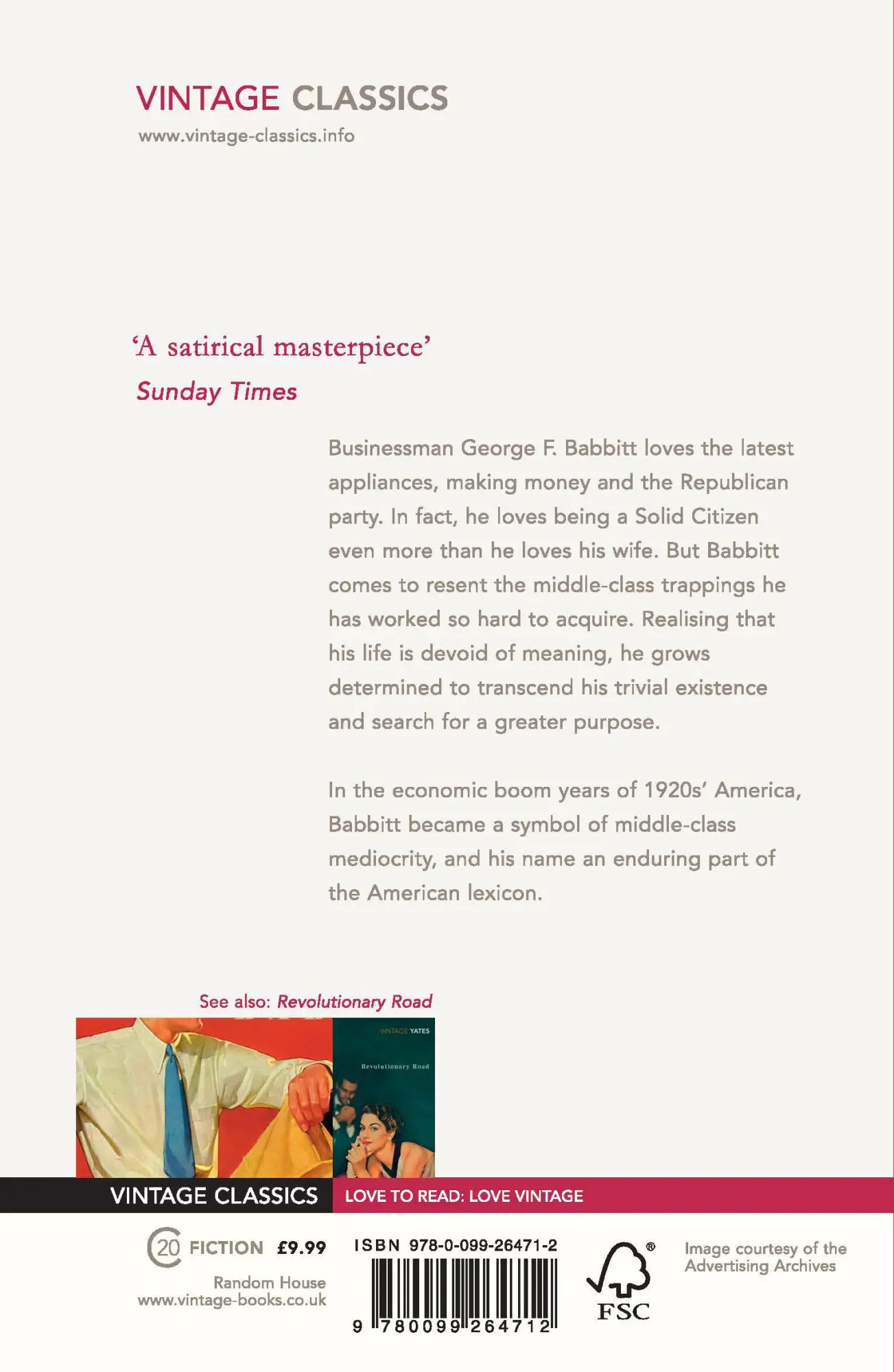 Rückseite: 9780099264712 | Babbitt | Sinclair Lewis | Taschenbuch | Kartoniert / Broschiert