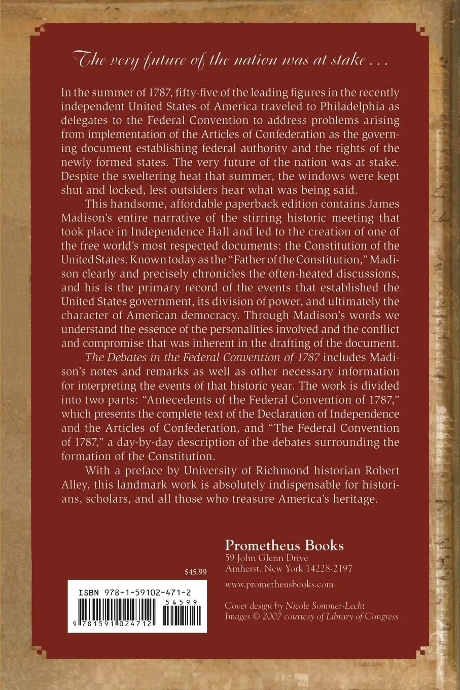 Rückseite: 9781591024712 | The Debates in the Federal Convention of 1787 | James Madison | Buch