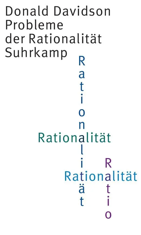 Cover: 9783518584712 | Probleme der Rationalität | Donald Davidson | Buch | 445 S. | Deutsch