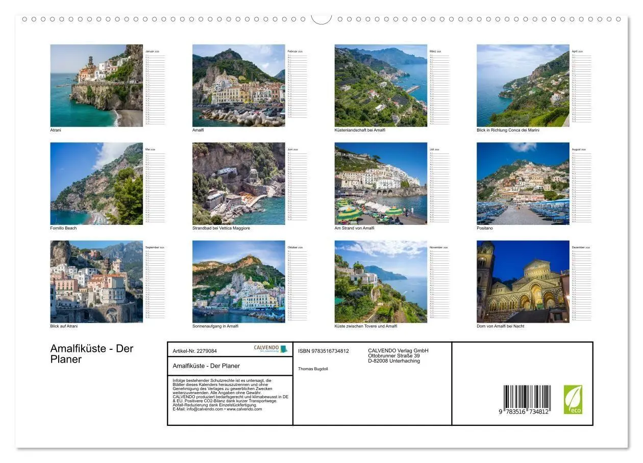 Bild: 9783516734812 | Amalfiküste - Der Planer (hochwertiger Premium Wandkalender 2026...