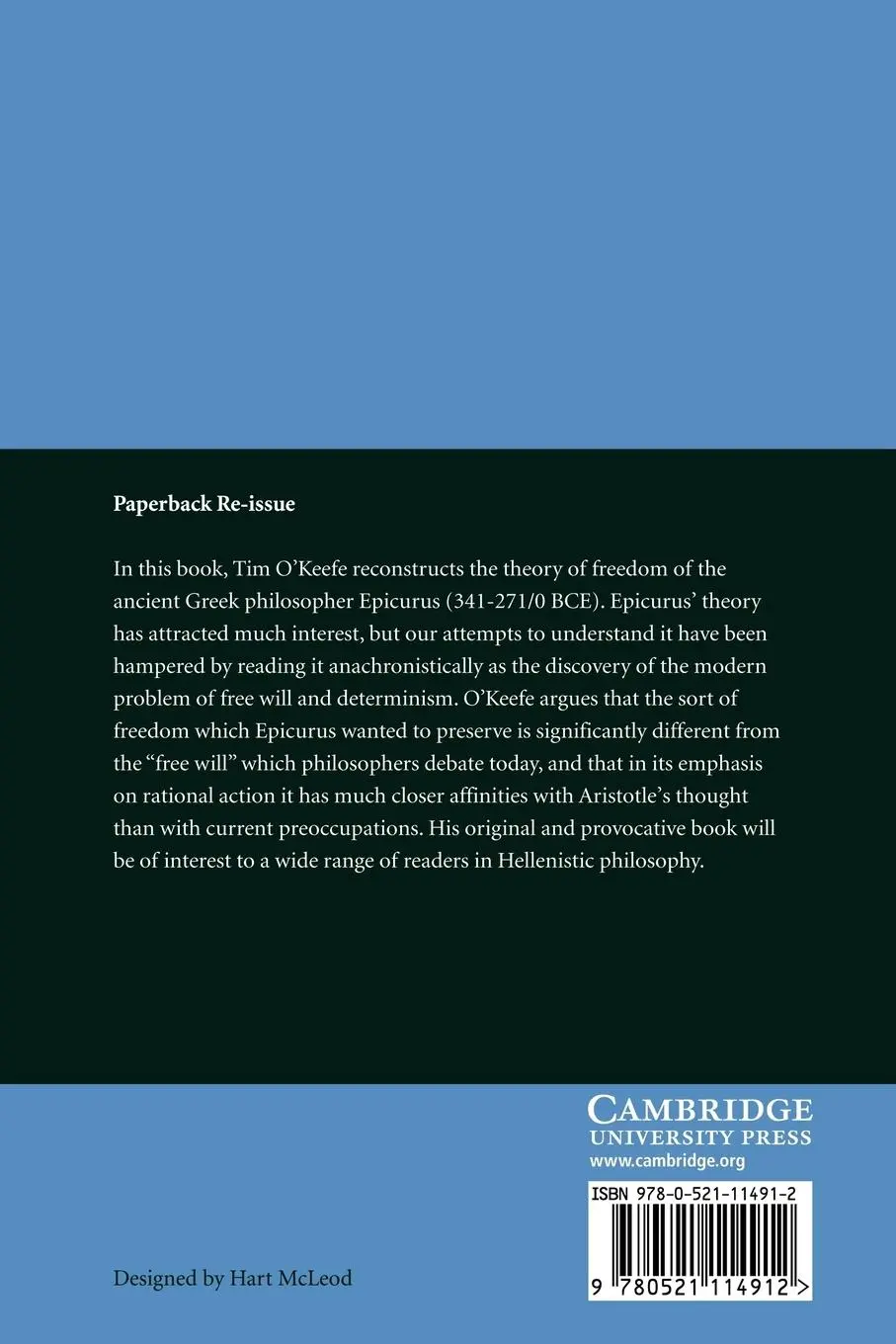 Rückseite: 9780521114912 | Epicurus on Freedom | Tim O'Keefe (u. a.) | Taschenbuch | Englisch