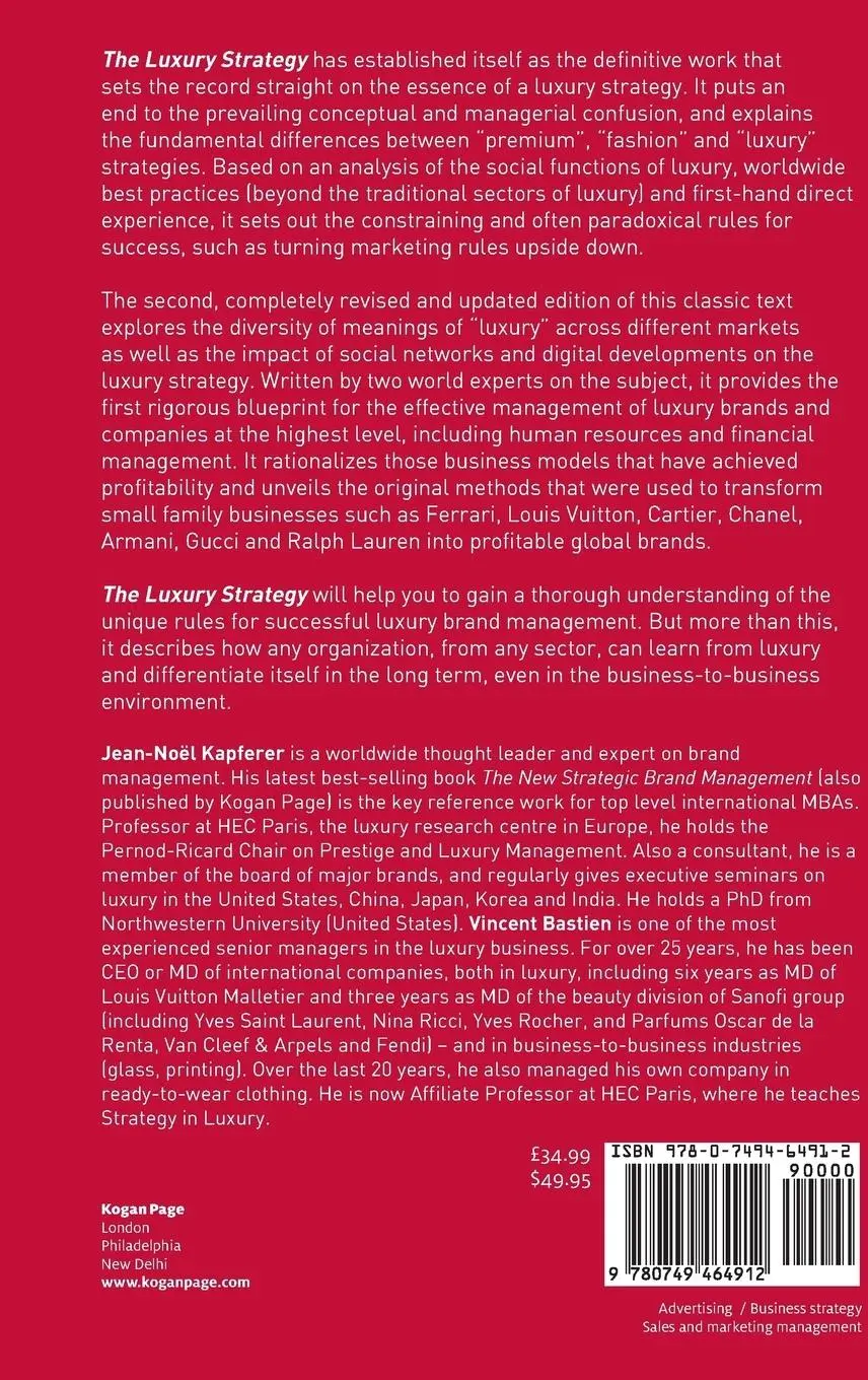Rückseite: 9780749464912 | The Luxury Strategy | Jean-Noël Kapferer (u. a.) | Buch | Gebunden