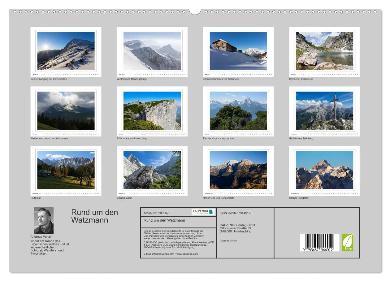 Bild: 9783457944912 | Rund um den Watzmann (hochwertiger Premium Wandkalender 2026 DIN A2...