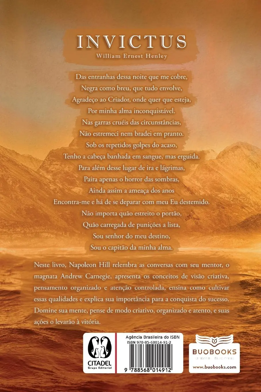 Rückseite: 9788568014912 | Capitão da minha alma, senhor do meu destino | Napoleon Hill | Buch