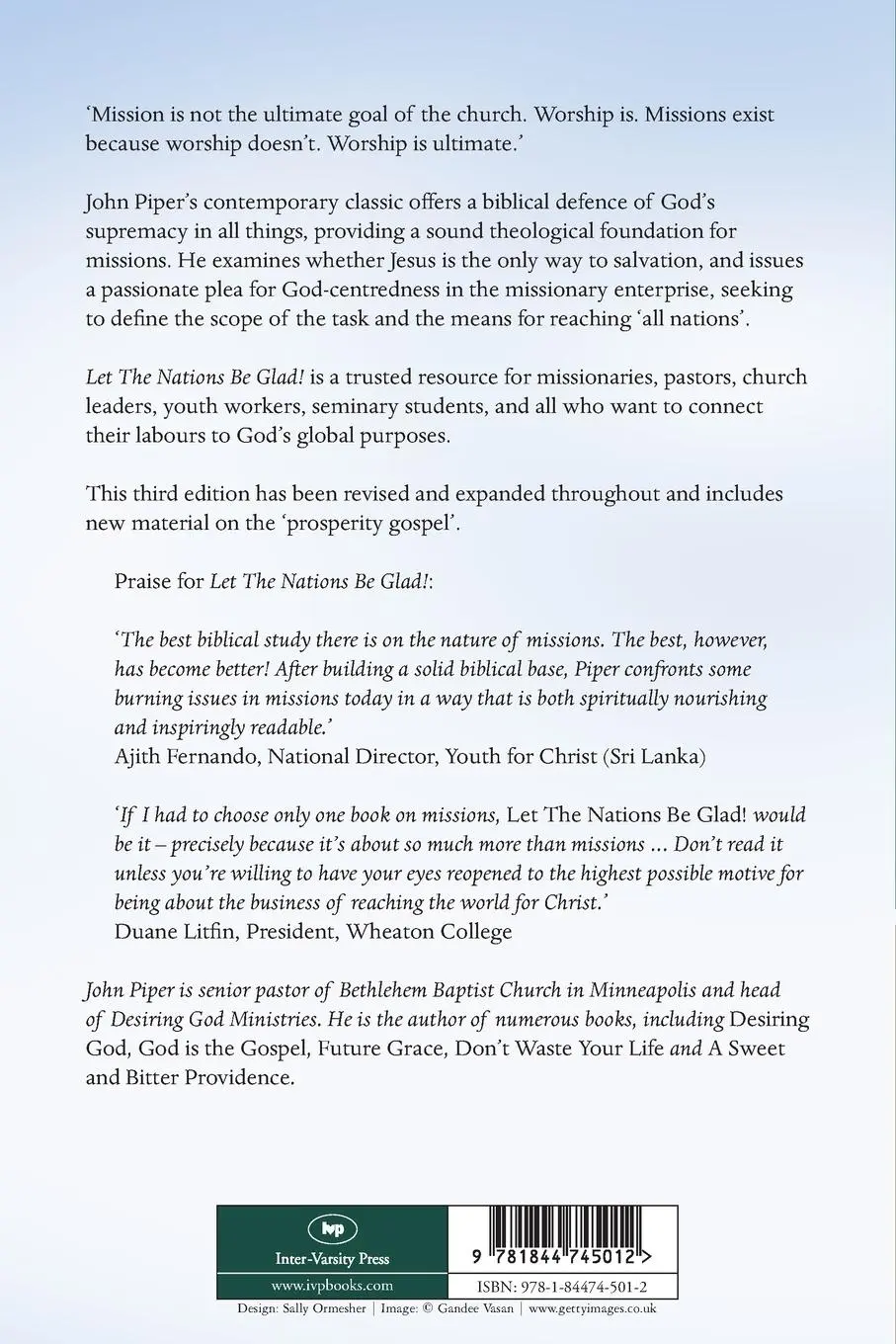 Rückseite: 9781844745012 | Let the Nations be Glad | The Supremacy Of God In Missions | Piper