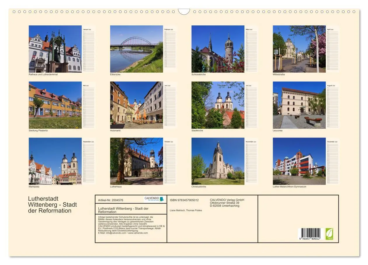 Bild: 9783457905012 | Lutherstadt Wittenberg - Stadt der Reformation (Wandkalender 2026...