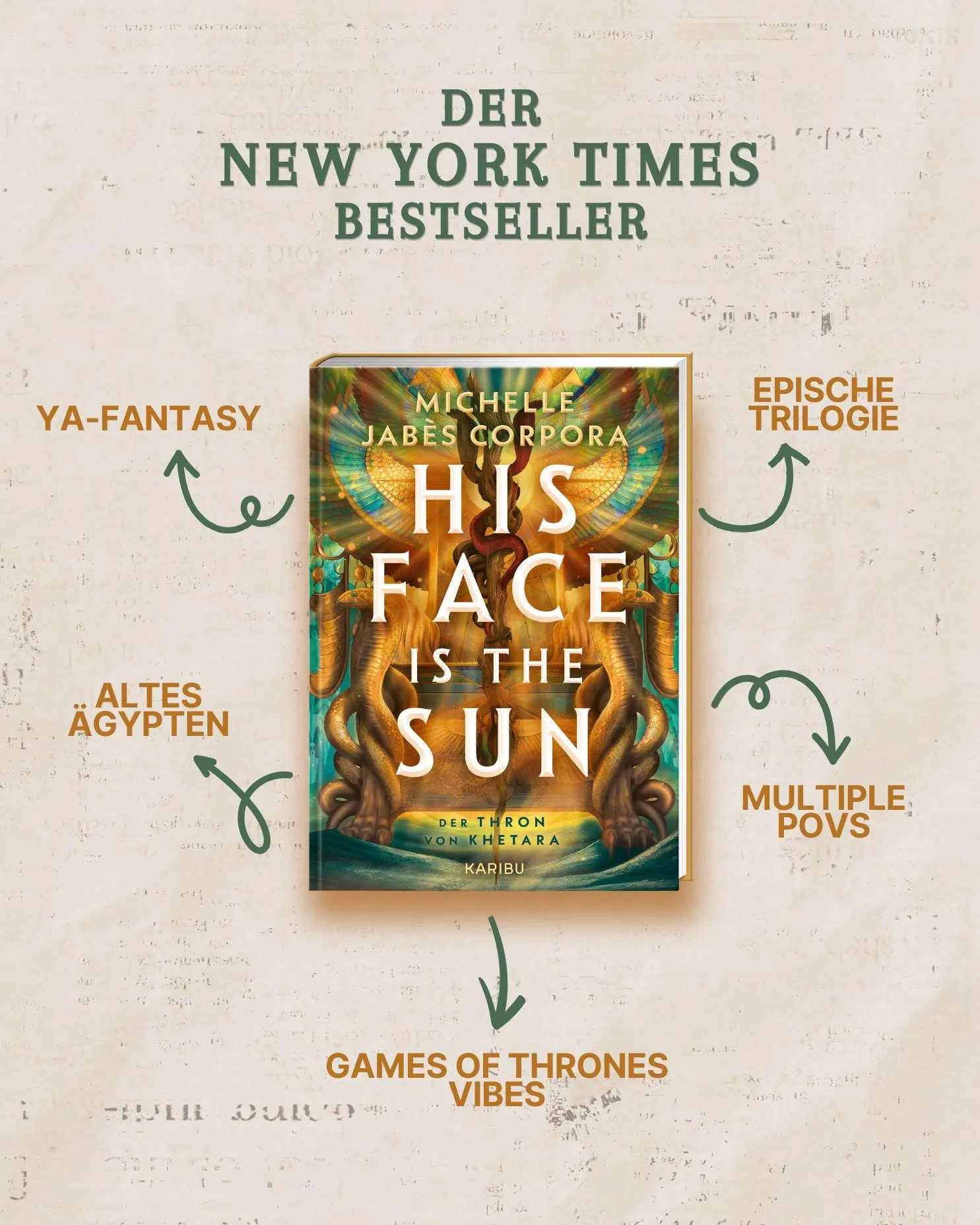 Bild: 9783961295012 | His Face Is The Sun - Der Thron von Khetara | Michelle Jabès Corpora