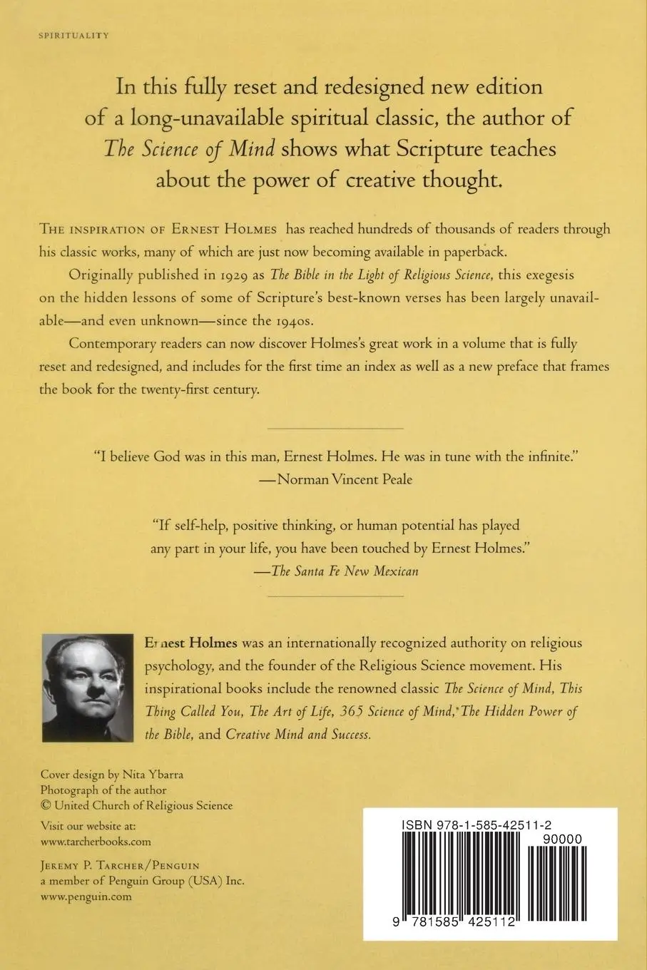 Rückseite: 9781585425112 | The Hidden Power of the Bible | Ernest Holmes | Taschenbuch | Englisch