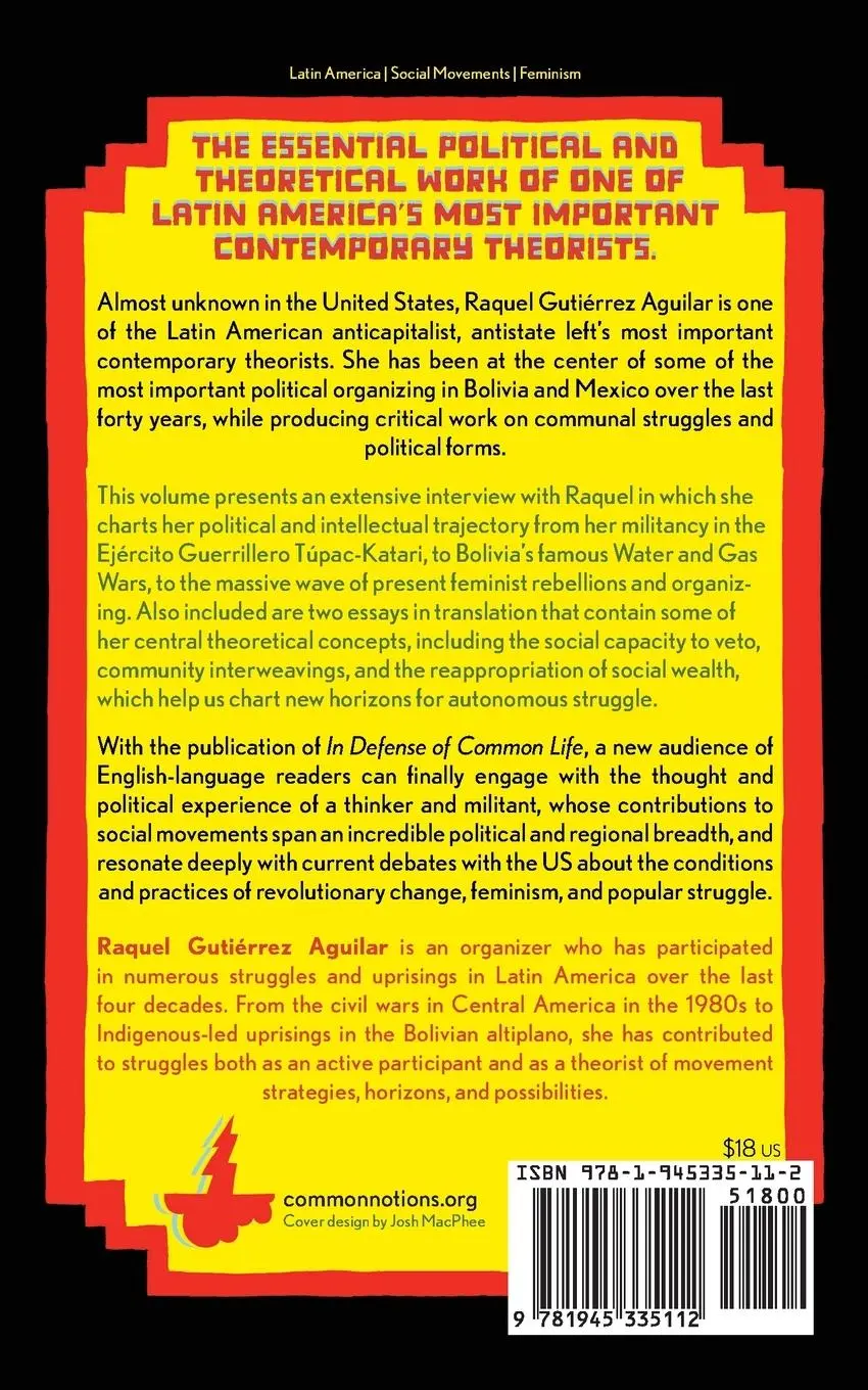 Rückseite: 9781945335112 | In Defense of Common Life | Raquel Gutiérrez Aguilar | Taschenbuch