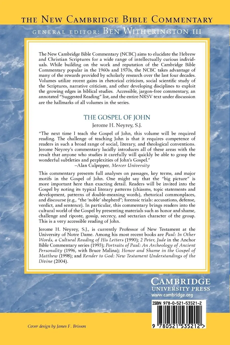 Rückseite: 9780521535212 | The Gospel of John | Jerome H. Neyrey | Taschenbuch | Englisch | 2006
