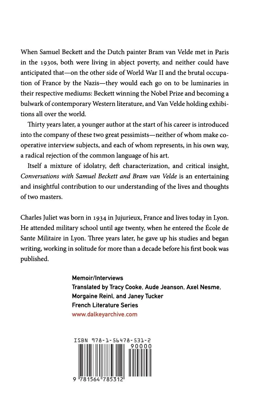 Rückseite: 9781564785312 | Conversations with Samuel Beckett and Bram Van Velde | Charles Juliet