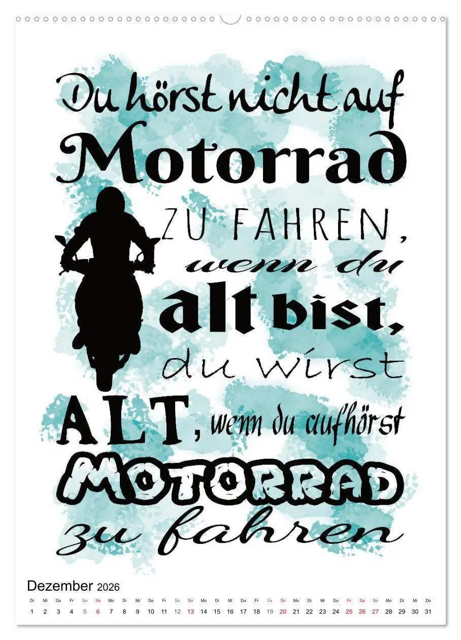Bild: 9783516375312 | Biker-Sprüche (Wandkalender 2026 DIN A2 hoch), CALVENDO Monatskalender