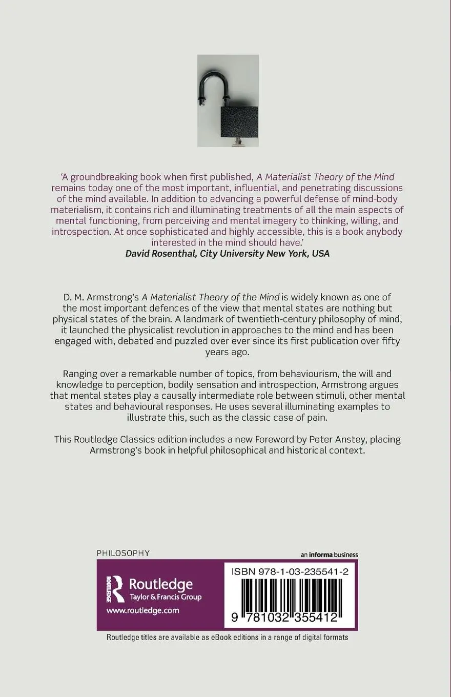 Rückseite: 9781032355412 | A Materialist Theory of the Mind | D. M. Armstrong | Taschenbuch
