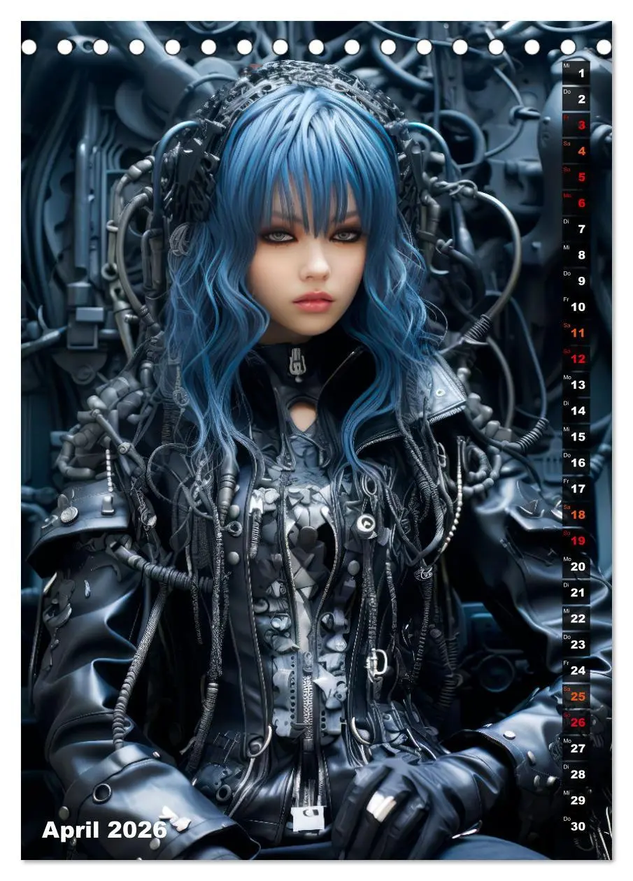 Bild: 9783516295412 | ROCKERINNEN Cyber, Goth, Punk und mehr (Tischkalender 2026 DIN A5...