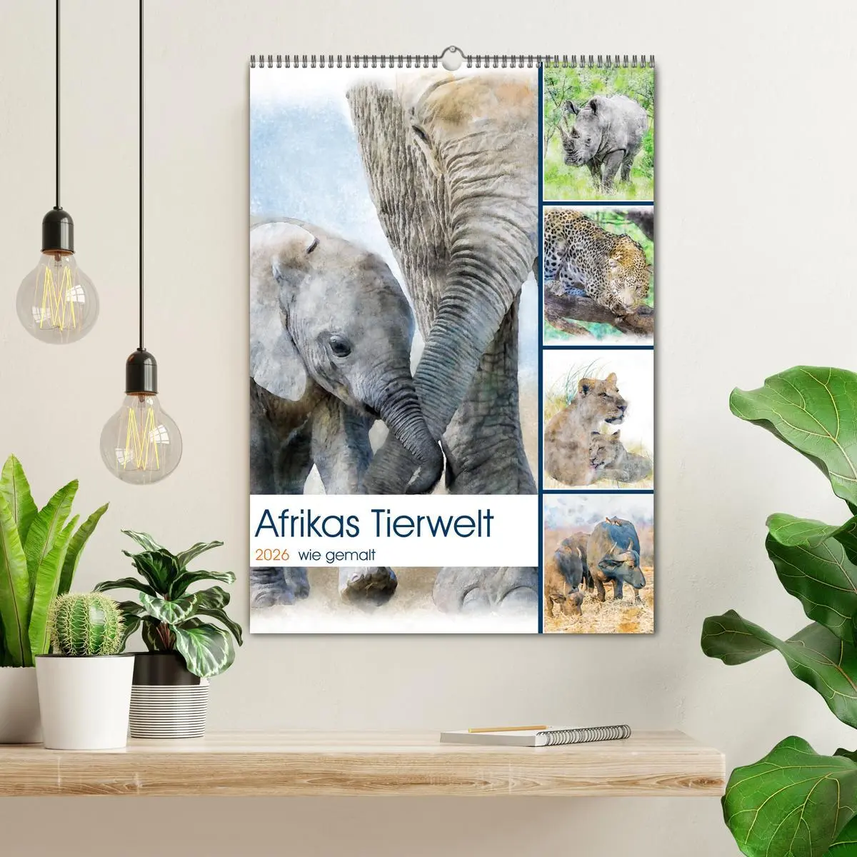 Bild: 9783516365412 | Afrikas Tierwelt - wie gemalt (Wandkalender 2026 DIN A2 hoch),...