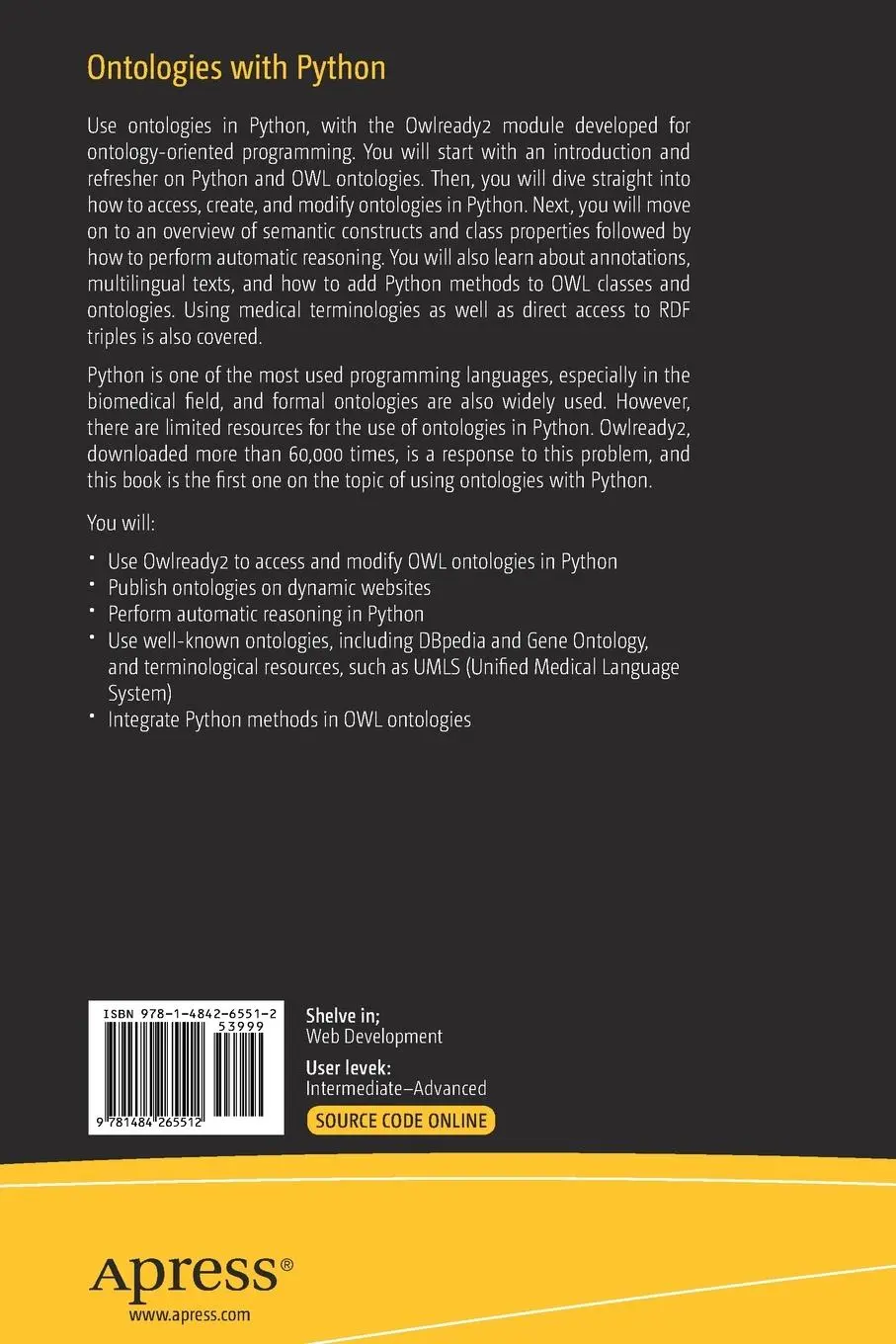 Rückseite: 9781484265512 | Ontologies with Python | Lamy Jean-Baptiste | Taschenbuch | xvii