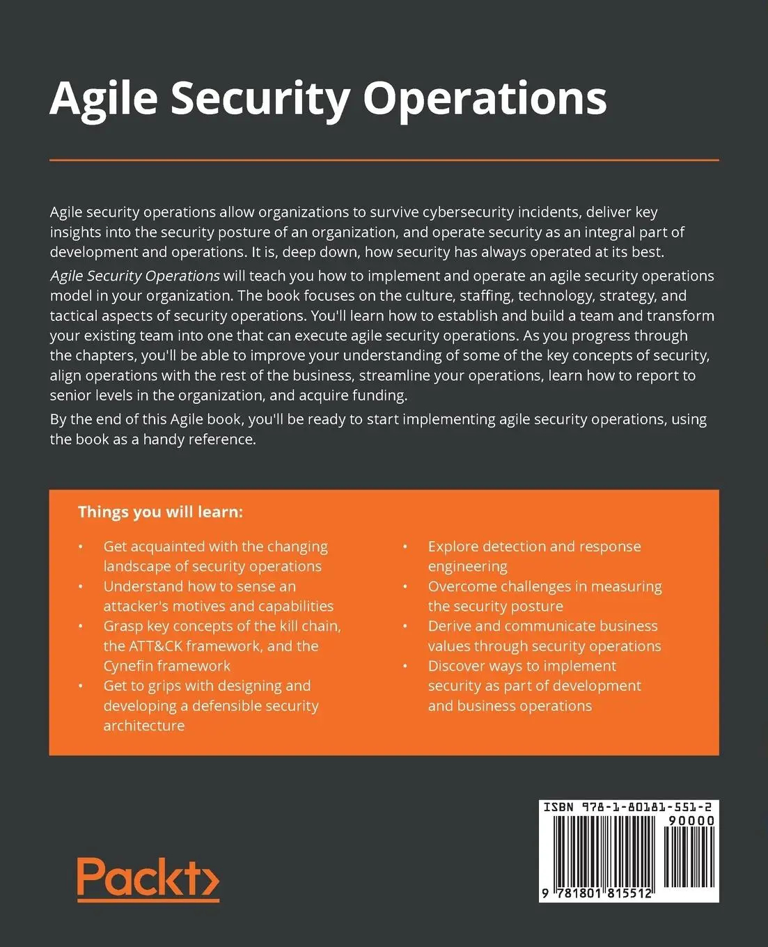 Rückseite: 9781801815512 | Agile Security Operations | Hinne Hettema | Taschenbuch | Englisch