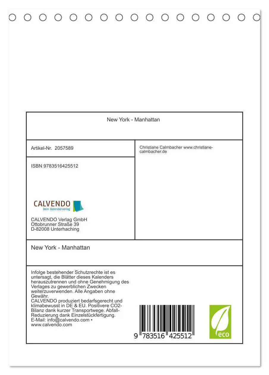 Bild: 9783516425512 | New York - Manhattan (Tischkalender 2026 DIN A5 hoch), CALVENDO...