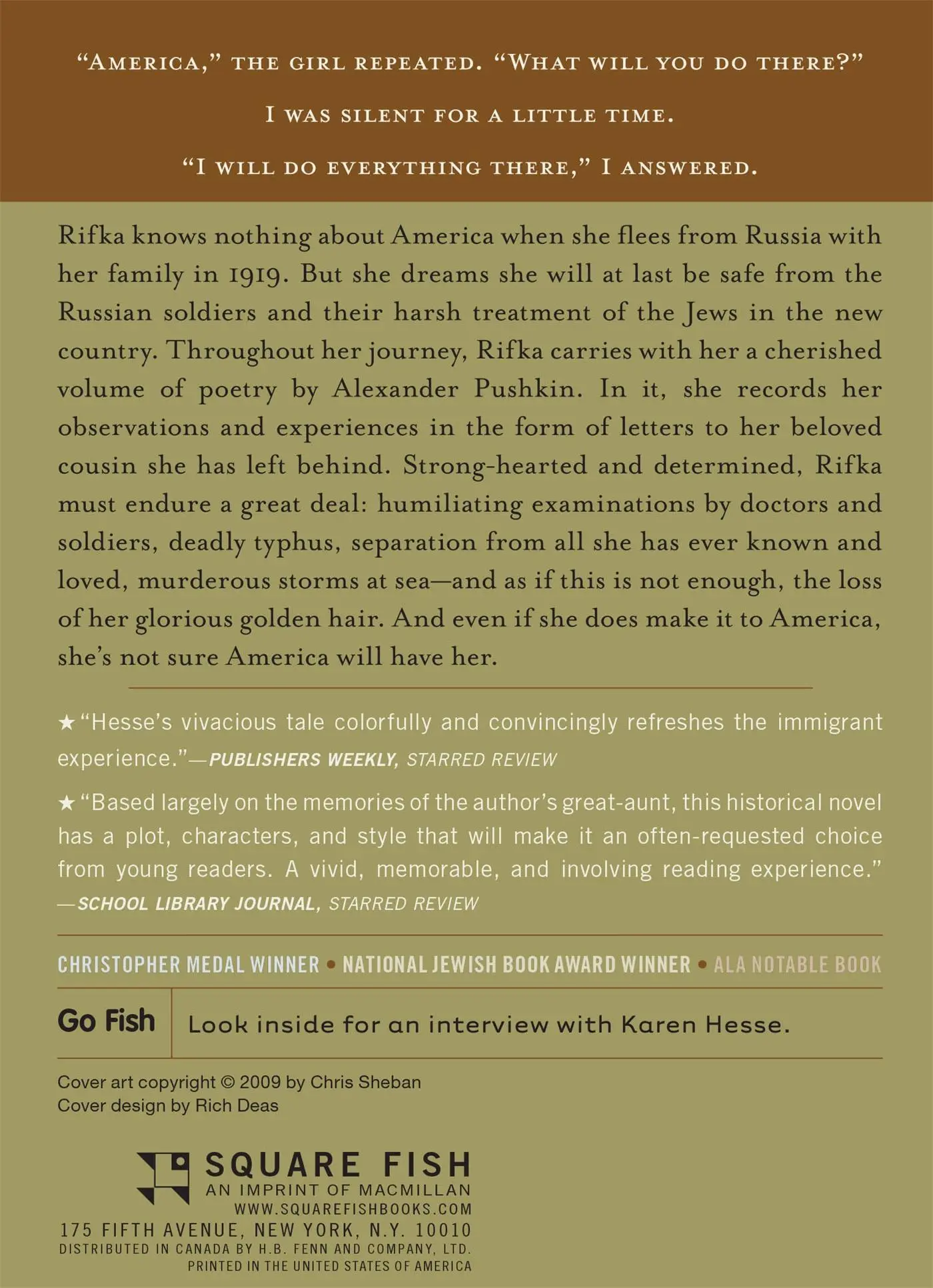 Rückseite: 9780312535612 | Letters from Rifka | Karen Hesse | Taschenbuch | Englisch | 2009