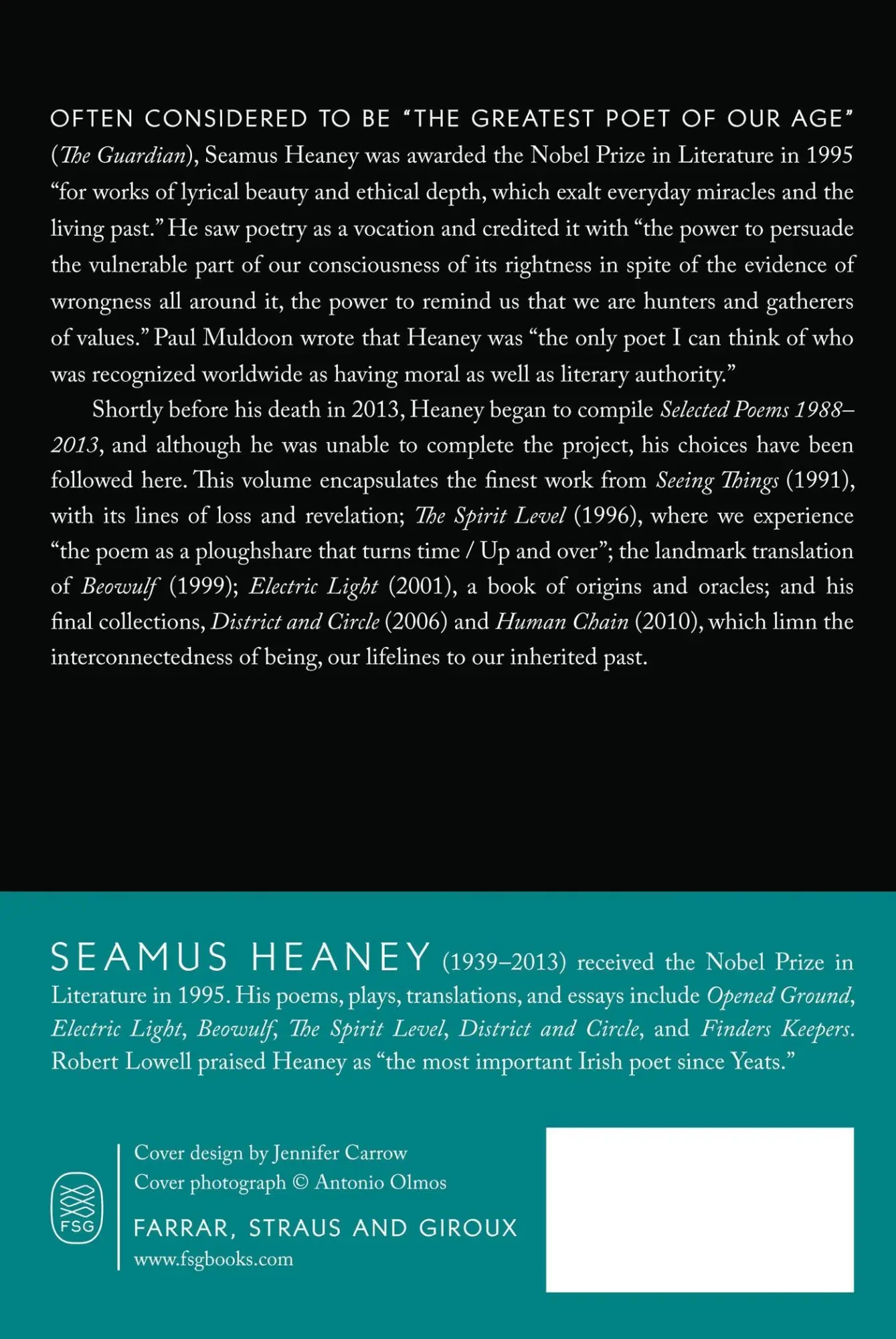 Rückseite: 9780374535612 | Selected Poems 1988-2013 | Seamus Heaney | Taschenbuch | Englisch