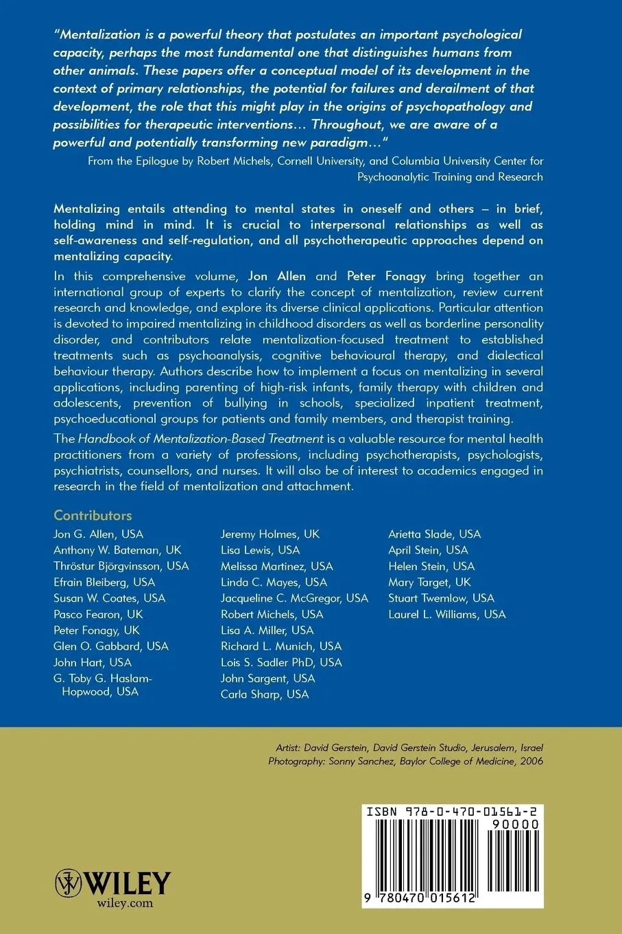 Rückseite: 9780470015612 | The Handbook of Mentalization-Based Treatment | Jon G Allen (u. a.)
