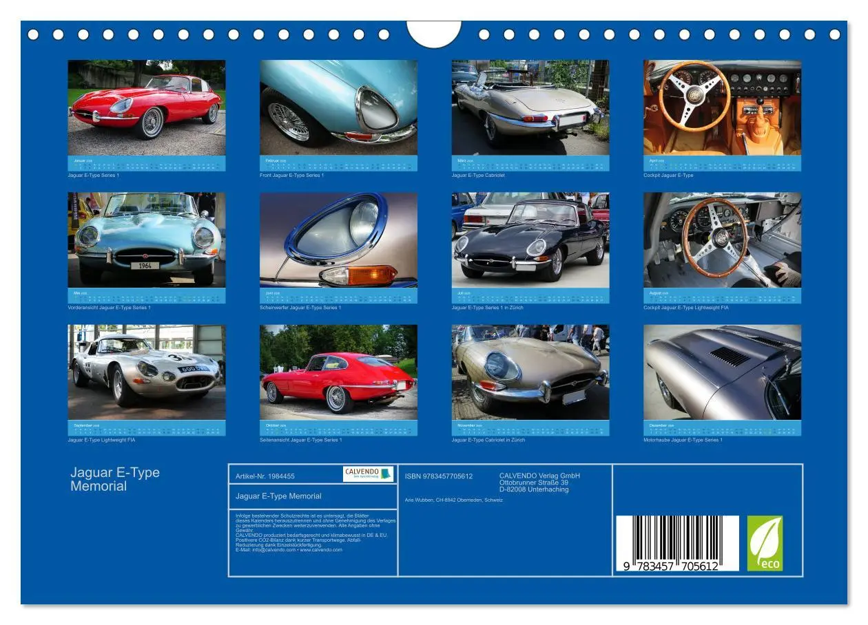 Bild: 9783457705612 | Jaguar E-Type Memorial (Wandkalender 2026 DIN A4 quer), CALVENDO...