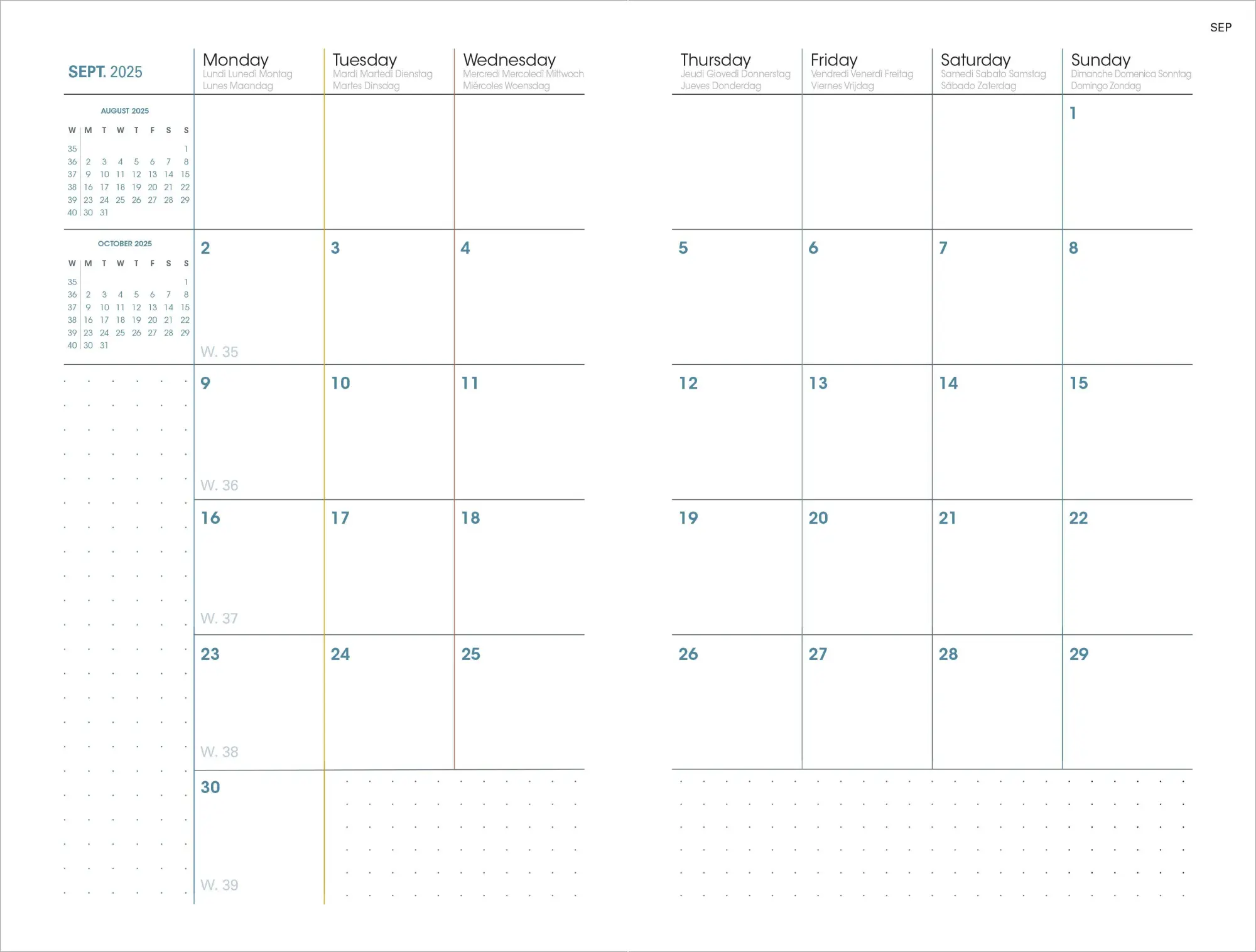 Bild: 3371010535712 | PLAN WEEK 1624 ML Pastel rosa El 2027 | Kalender im Schreibtischformat