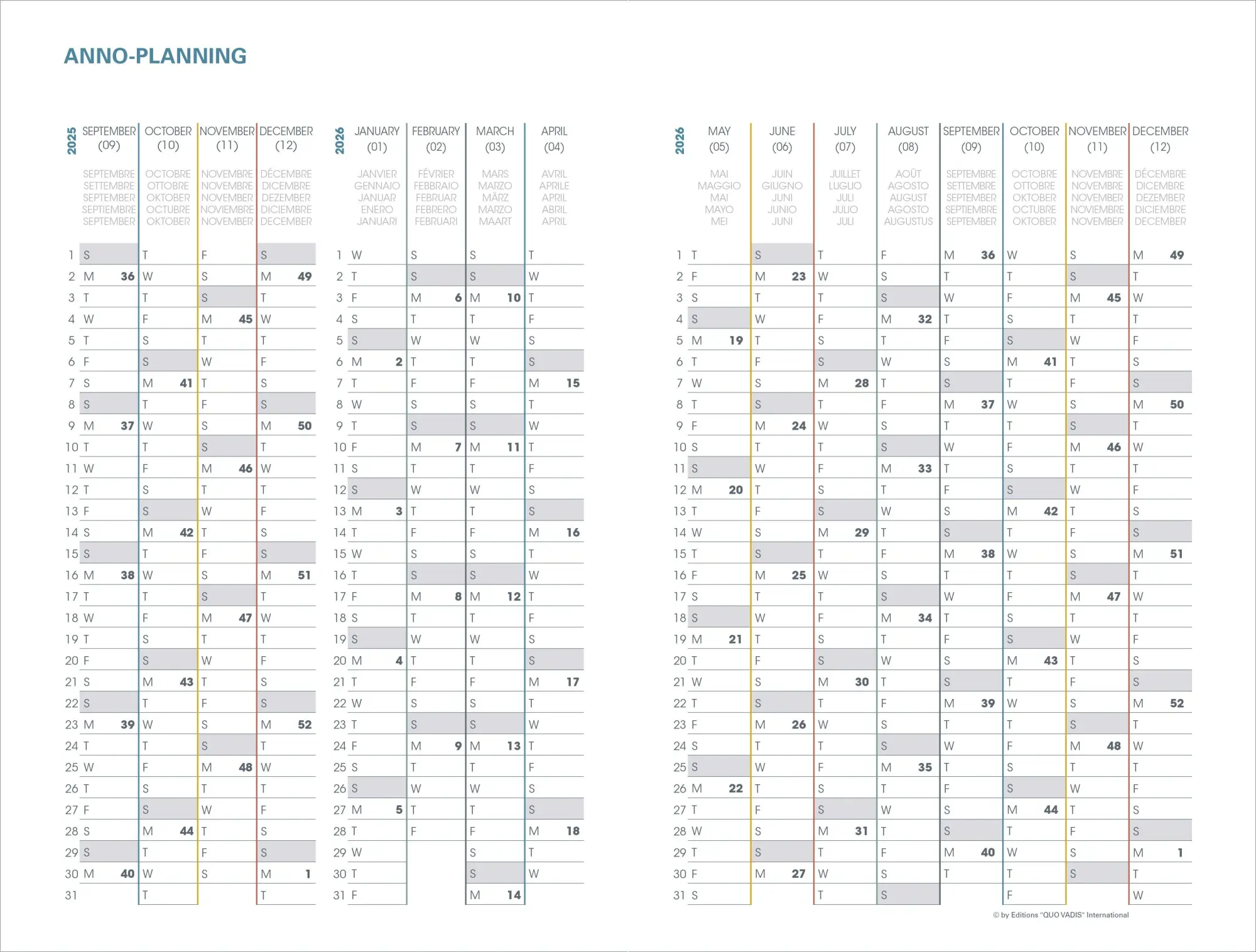 Bild: 3371010535712 | PLAN WEEK 1624 ML Pastel rosa El 2027 | Kalender im Schreibtischformat