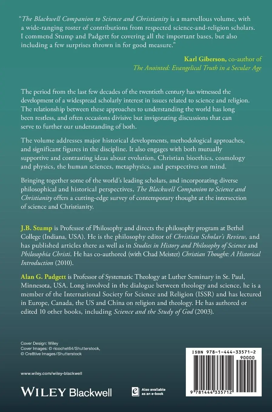 Rückseite: 9781444335712 | The Blackwell Companion to Science and Christianity | Stump (u. a.)