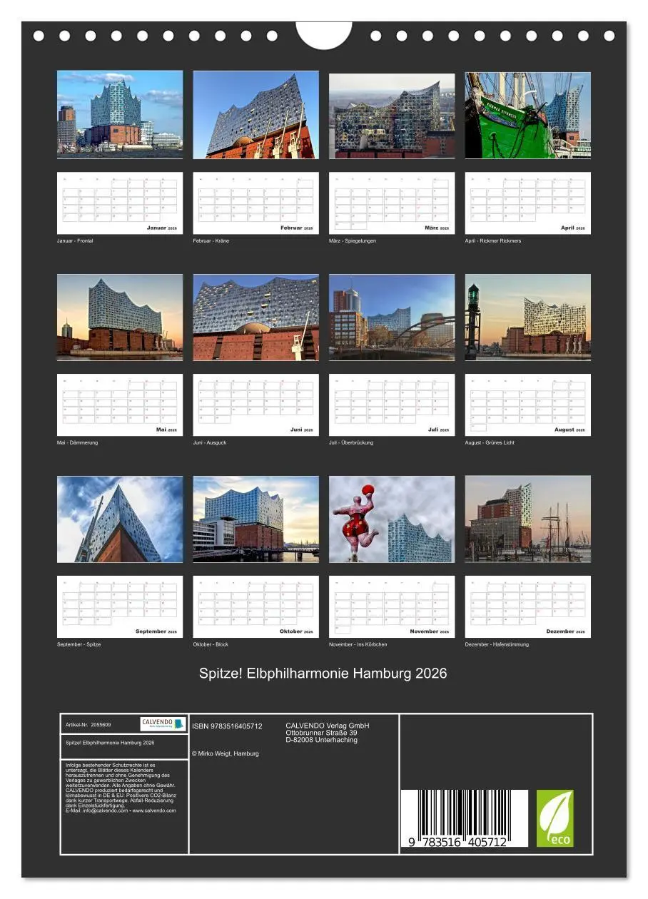 Bild: 9783516405712 | Spitze! Elbphilharmonie Hamburg 2026 (Wandkalender 2026 DIN A4...