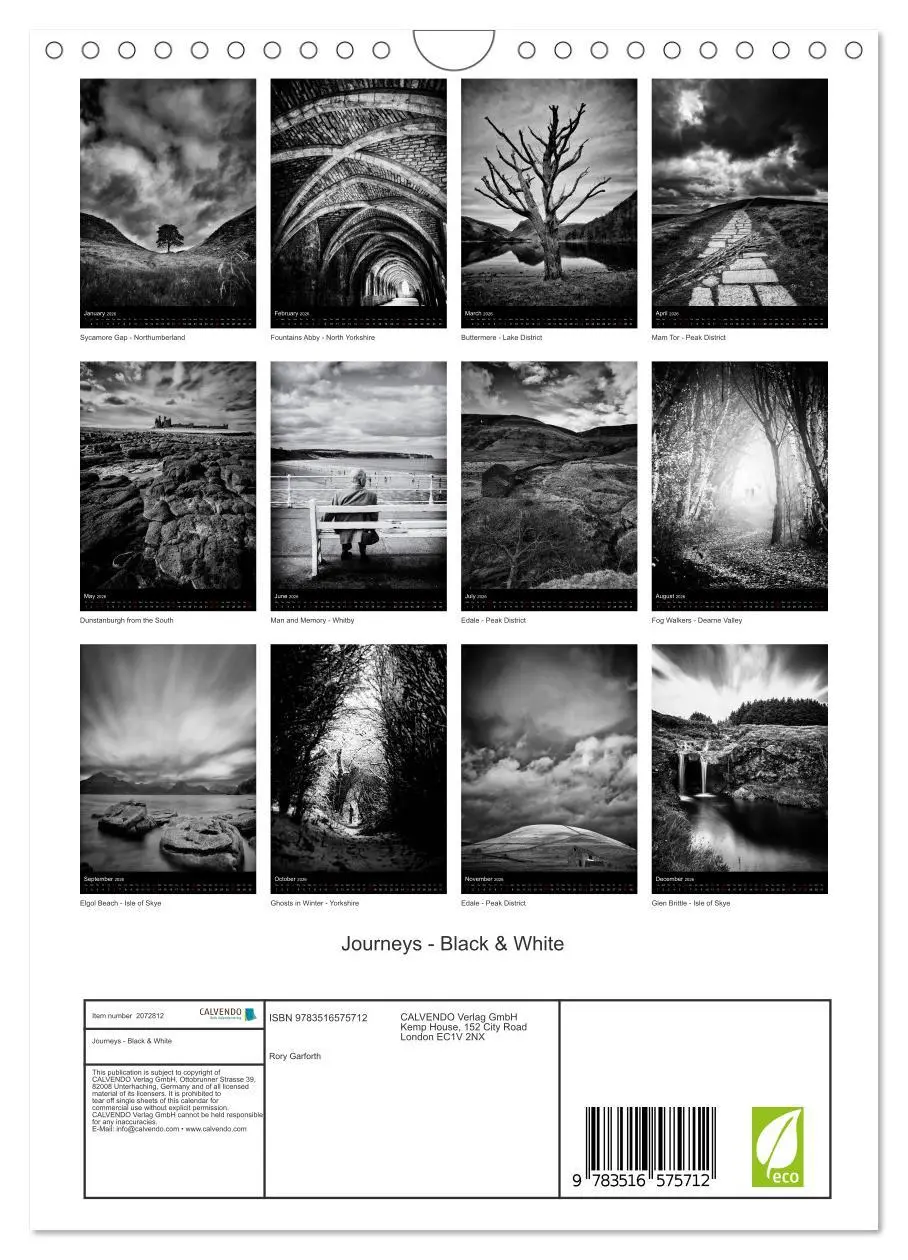 Bild: 9783516575712 | Journeys - Black &amp; White (Wall Calendar 2026 DIN A4 portrait),...
