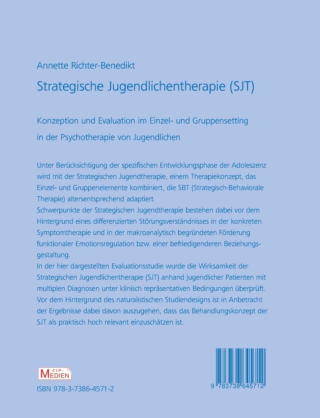 Rückseite: 9783738645712 | Strategische Jugendlichentherapie (SJT) | Annette Richter-Benedikt