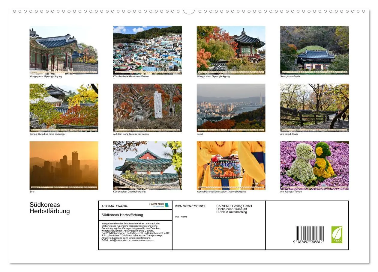 Bild: 9783457305812 | Südkoreas Herbstfärbung (hochwertiger Premium Wandkalender 2026 DIN...