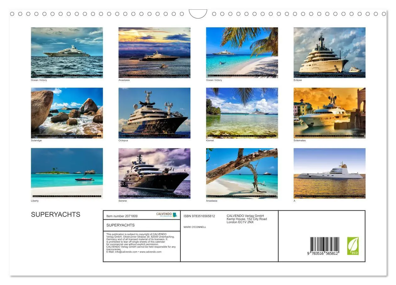 Bild: 9783516565812 | SUPERYACHTS (Wall Calendar 2026 DIN A3 landscape), CALVENDO 12...