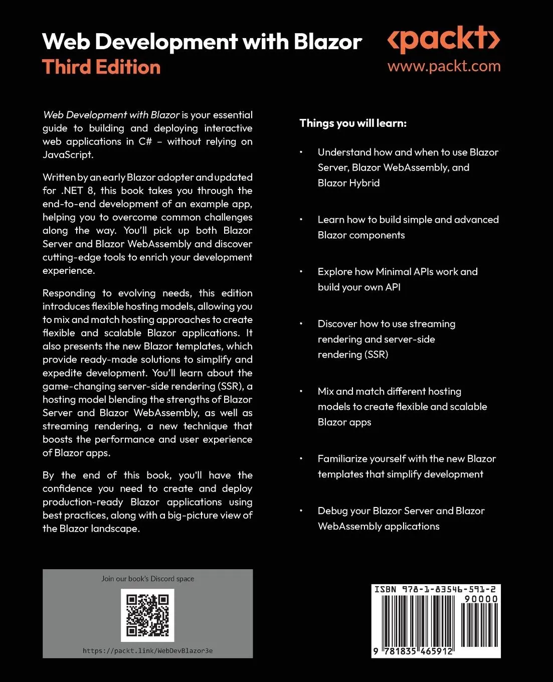 Rückseite: 9781835465912 | Web Development with Blazor - Third Edition | Jimmy Engström | Buch Rückseite: 9781835465912 | Web Development with Blazor - Third Edition | Jimmy Engström | Buch