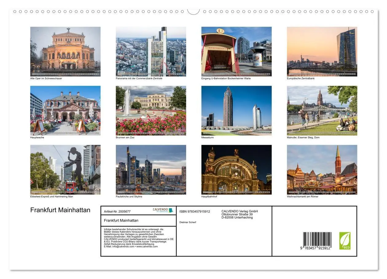 Bild: 9783457915912 | Frankfurt Mainhattan (Wandkalender 2026 DIN A2 quer), CALVENDO...