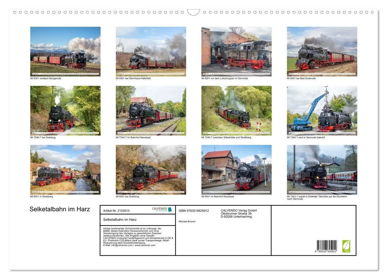 Bild: 9783516625912 | Selketalbahn im Harz (Wandkalender 2026 DIN A2 quer), CALVENDO...
